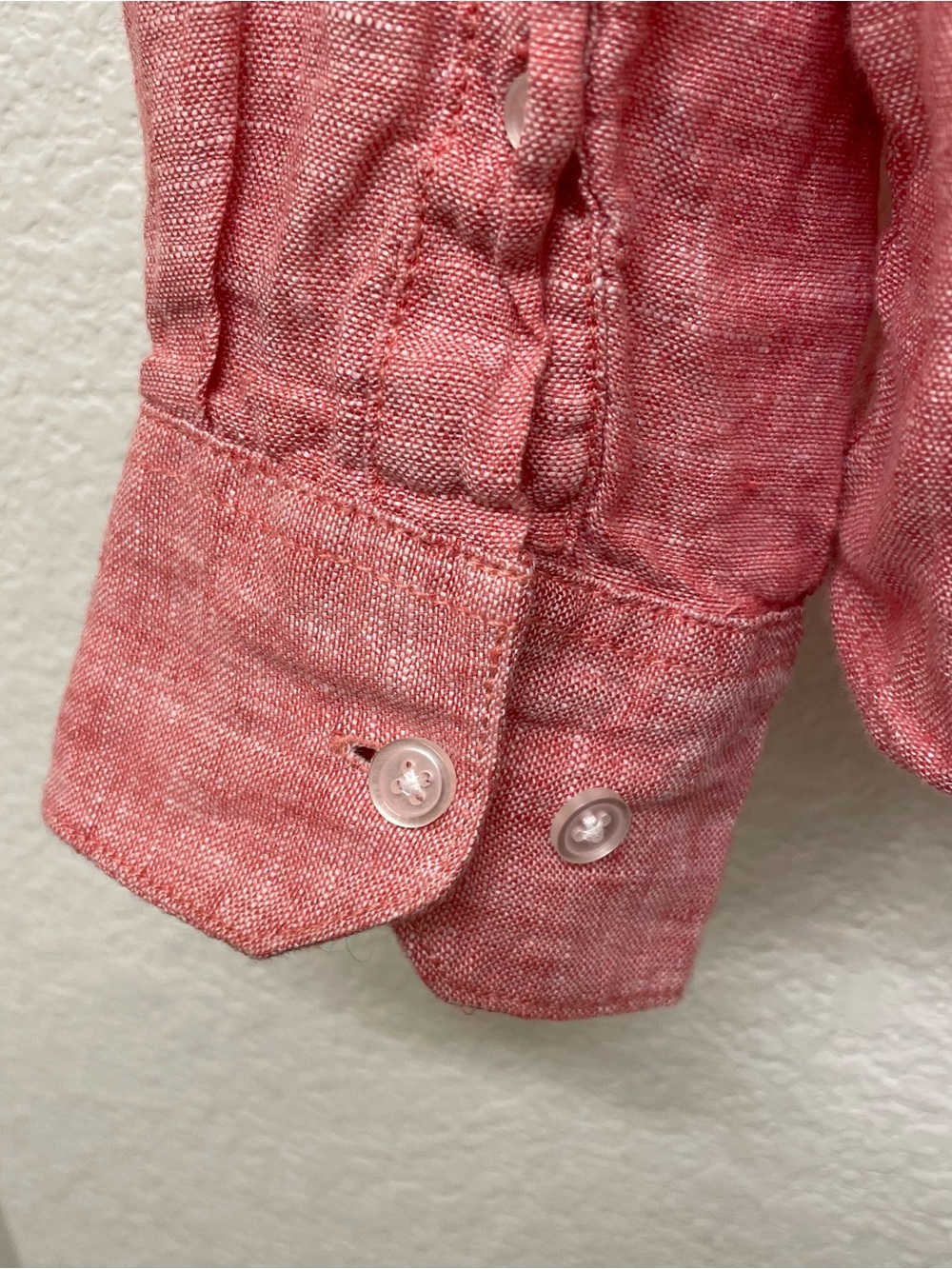 Caribbean Joe Red 100% Linen Long Sleeve Button Up Men’s Shirt Large - Picture 6 of 11